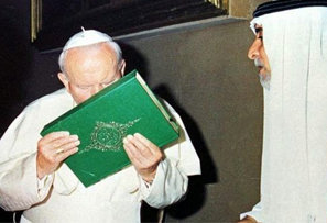 Anti Pope John Paul II kissing the Koran