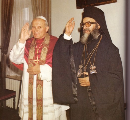 Photos of John Paul II communing and blessing with another Eastern Schismatic Leader